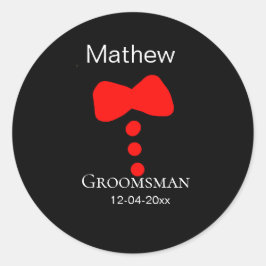 Pegatina Redonda padrino de boda añadir nombre año camisa corbata n
