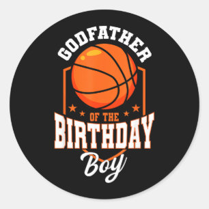 Pegatina Redonda Padrino Del Cumpleañero Tema Basball Bday