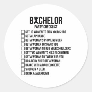 Pegatina Redonda Padrinos Novio Cuadrillas Hombres Soltero Suminist