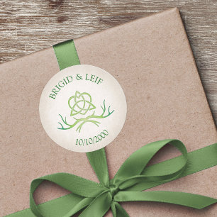 Pegatina Redonda Pagan Handfasting Boda