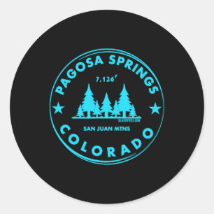 Pegatina Redonda Pagosa Springs Colorado Mountain Town - Bluebird D