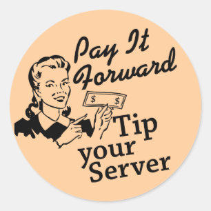 Pegatina Redonda Pagúelo adelante, incline su servidor