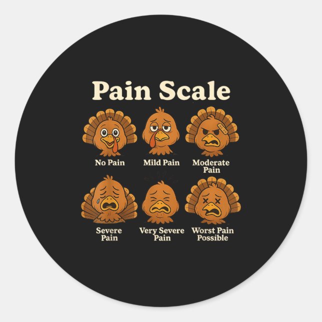 Pegatina Redonda Pain Scale Pumpkin Pain Essment Trauma Nurse Hallo (Anverso)