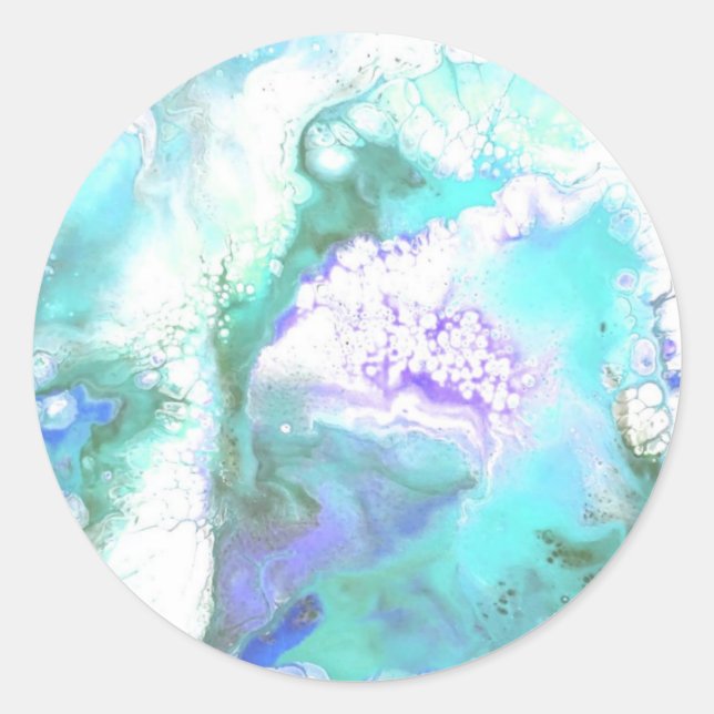 Pegatina Redonda "Paint Pour" (Anverso)