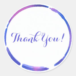 Pegatina Redonda Paint Ring Watercolor, Purple Gracias