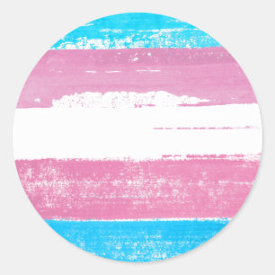 Pegatina Redonda Paint Trans Pride