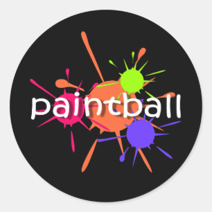 Pegatina Redonda Paintball fresco