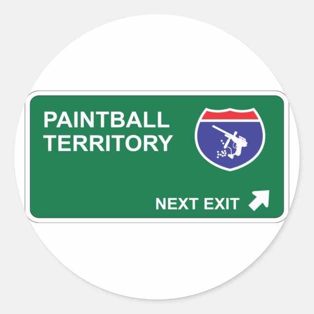 Pegatina Redonda Paintball Next Exit (Anverso)