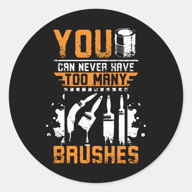 Pegatina Redonda Painter Brush (Anverso)