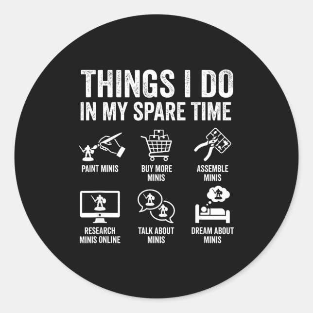 Pegatina Redonda Painting Miniatures Tabletop Wargame Board Games E (Anverso)