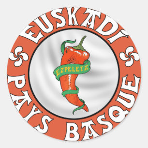 Pegatina Redonda país del basque del ezpeleta