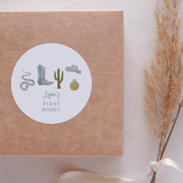 Pegatina Redonda País Vaquero Primer Día de Fiesta Favor