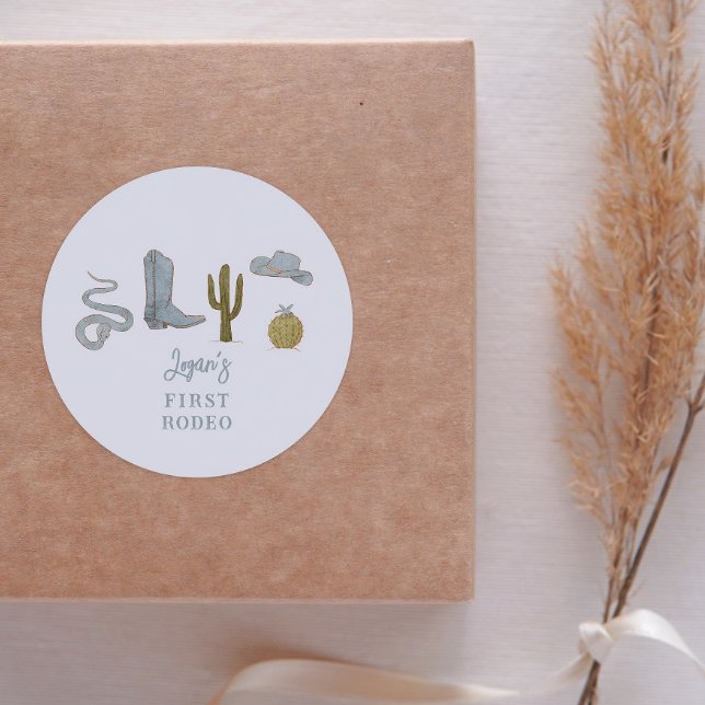 Pegatina Redonda País Vaquero Primer Día de Fiesta Favor (Subido por el creador)