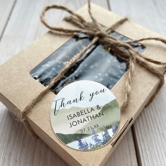 Pegatina Redonda Paisaje de la Naturaleza de las Acuarelas Gracias  (Subido por el creador)