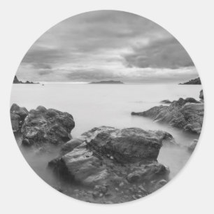 Pegatina Redonda Paisaje en Shetland Occidental