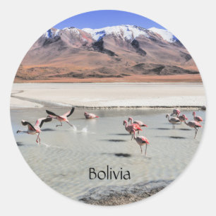 Pegatina Redonda paisaje escénico de Bolivia