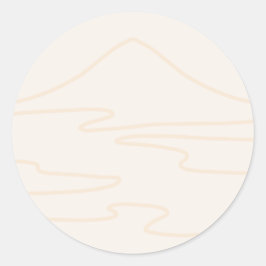 Pegatina Redonda Paisaje japonés