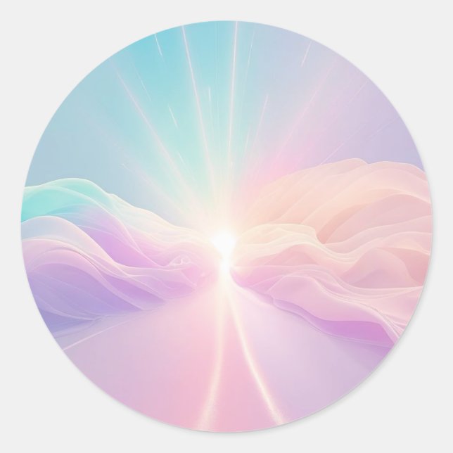 Pegatina Redonda Paisaje natural verde pacífico - Serene al aire li (Anverso)