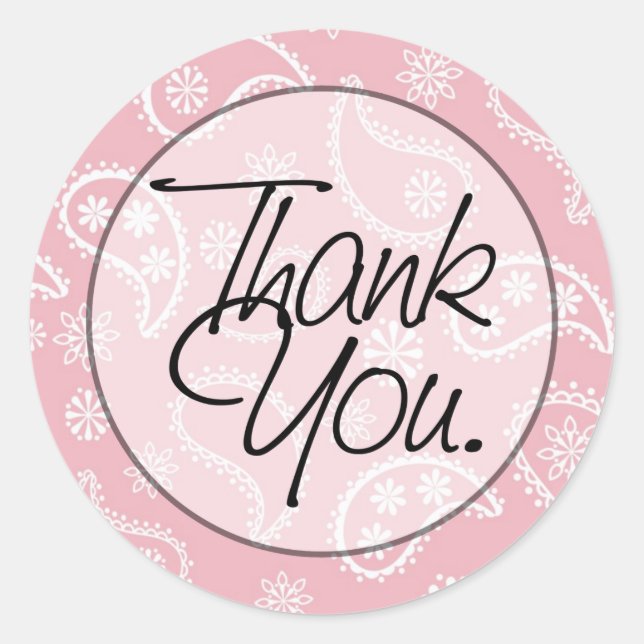 Pegatina Redonda Paisley | Gracias (Anverso)