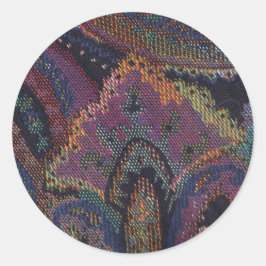 Pegatina Redonda Paisley Purple
