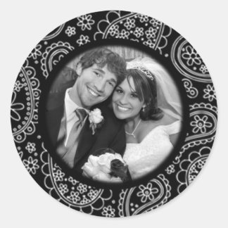 Pegatina Redonda Paisley Thank You Photo Seal