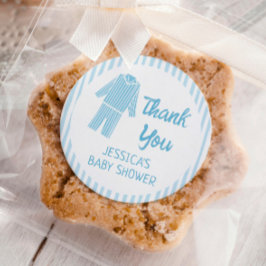 Pegatina Redonda Pajamas Breakfast Boy Baby Shower