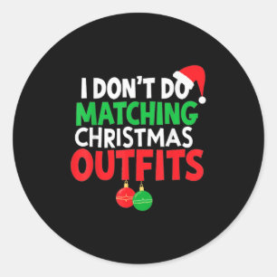 Pegatina Redonda Pajamas de Navidades familiares que no comparo con