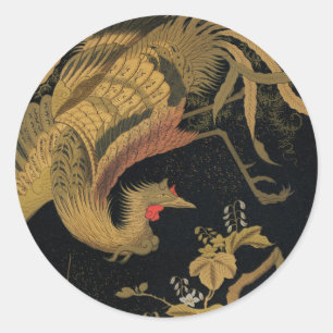 Pegatina Redonda Pájaro Audsley Mythical Howo: Fénix japonés de 188