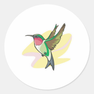 Pegatina Redonda pájaro colibrí bonito