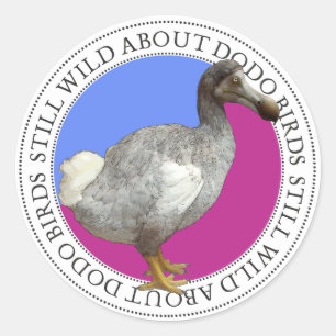 Pegatina Redonda Pájaro del Dodo