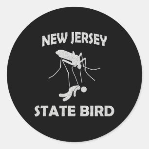 Pegatina Redonda Pájaro estatal mosquito de Nueva Jersey Divertido 