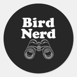 Pegatina Redonda Pájaro nerd