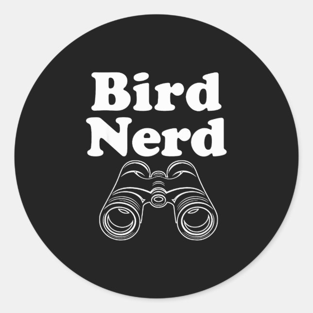 Pegatina Redonda Pájaro nerd  (Anverso)