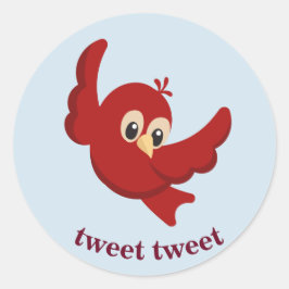 Pegatina Redonda Pájaro rojo Personalizado