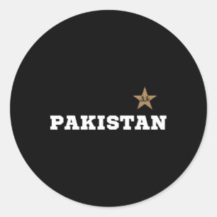 Pegatina Redonda Pakistán Bandera de Pakistán Estrella Cricket Homb