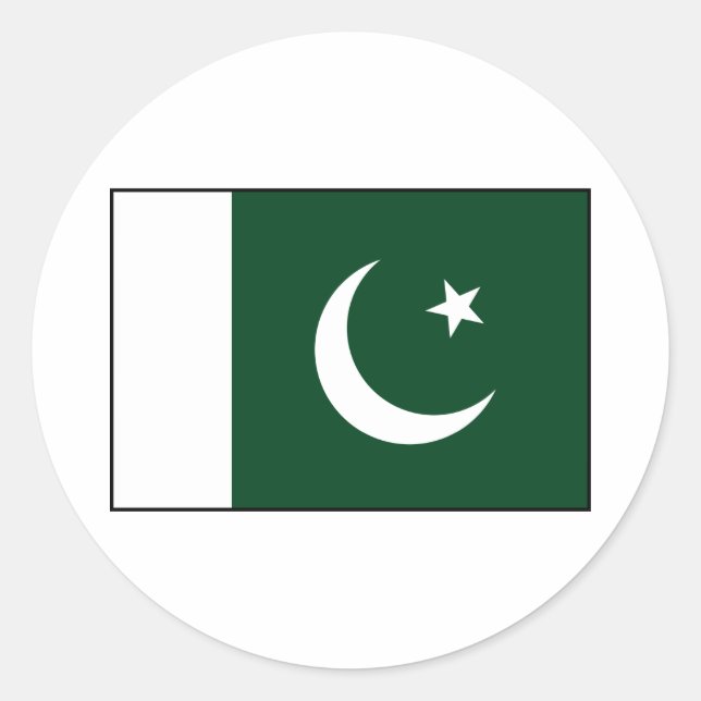 Pegatina Redonda Pakistán - Bandera paquistaní (Anverso)