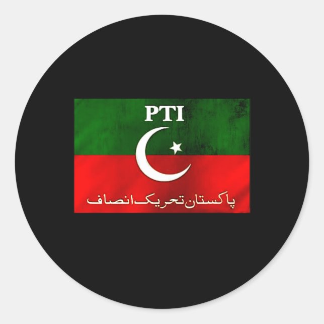 Pegatina Redonda Pakistán Pti Py Imran Khan (Anverso)