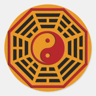 Pegatina Redonda PaKua   bandeja naranja