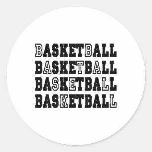 Pegatina Redonda Palabra de baloncesto
