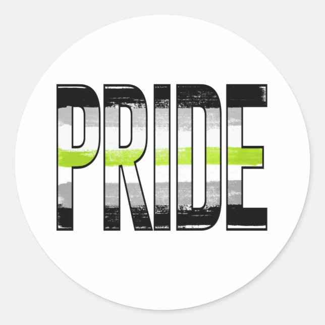 Pegatina Redonda Palabra de Orgullo Agénero (Anverso)