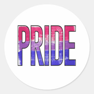 Pegatina Redonda Palabra de Orgullo Bisexual