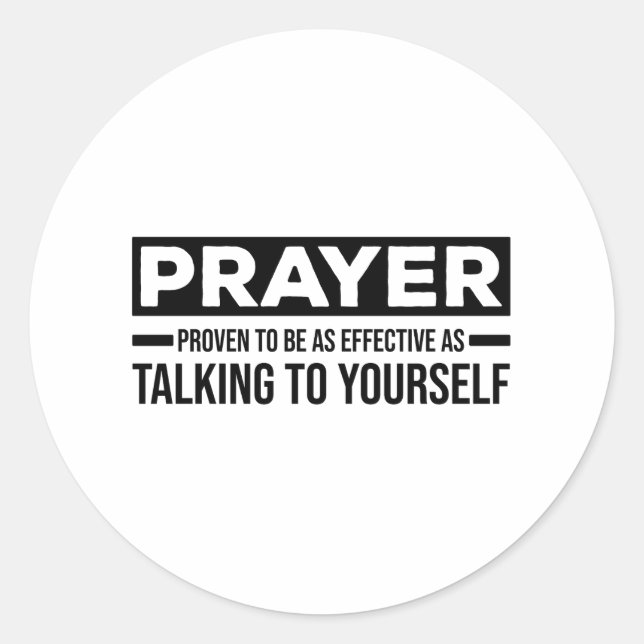 Pegatina Redonda Palabras ateas | regalo escéptico de ateísmo (Anverso)