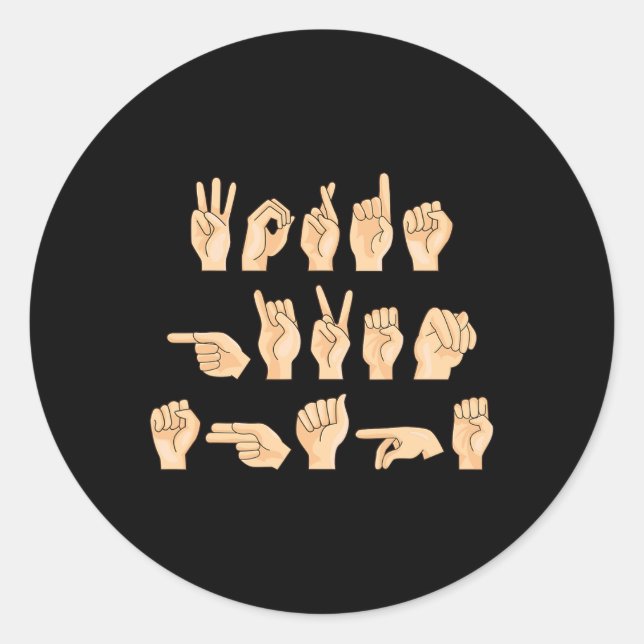 Pegatina Redonda Palabras dadas Forma Lengua De Rótulo Estadouniden (Anverso)