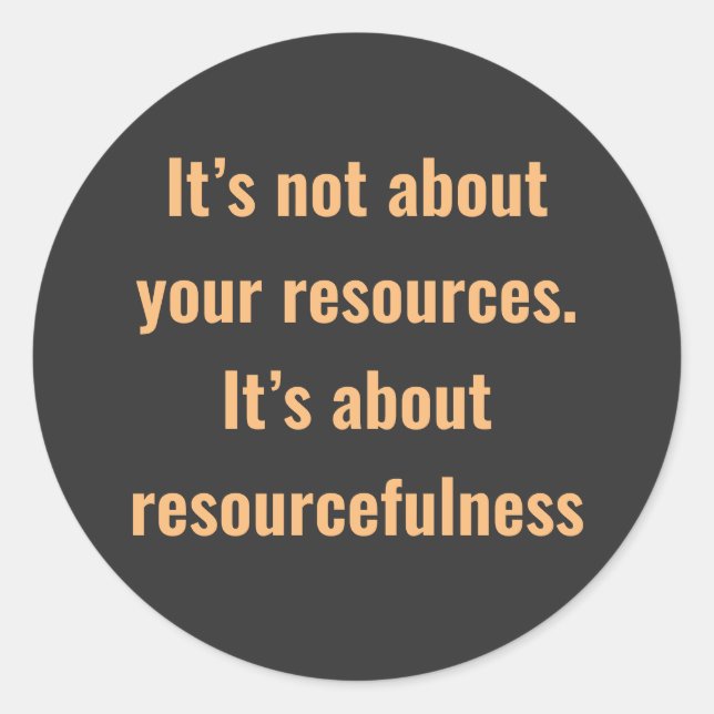 Pegatina Redonda Palabras de aliento con texto simple en (Anverso)