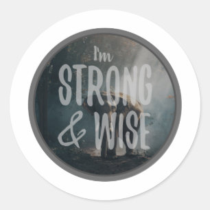 Pegatina Redonda palabras de motivación matutinas para la autoacept