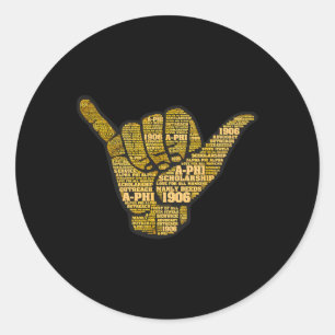 Pegatina Redonda Palabras de Rótulo de mano Alpha African Fraternit