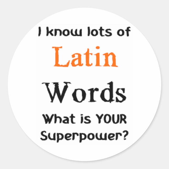 Pegatina Redonda palabras latinas (Anverso)