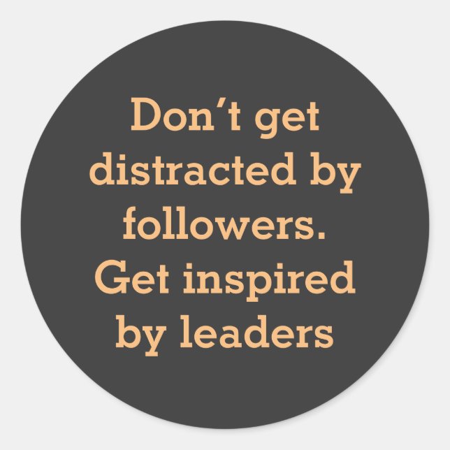 Pegatina Redonda Palabras motivacionales con texto simple sobre (Anverso)