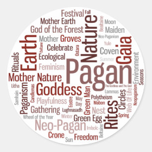 Pegatina Redonda Palabras paganas