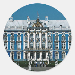 Pegatina Redonda Palacio de Catherine en Pushkin, St Petersburg,